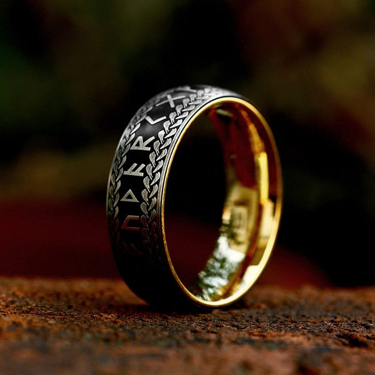Wikingerring “Ring von Midgard aus Runen geflochten” Wikingerring “Ring von Midgard aus Runen geflochten”