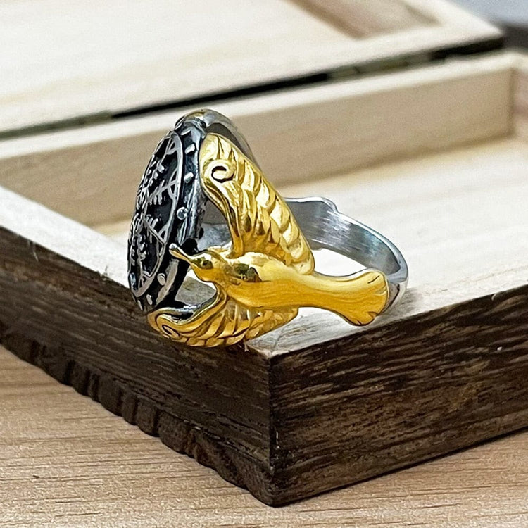 Wikinger Ring - Raben Wächter des Vegvisir Wikinger Ring - Raben Wächter des Vegvisir