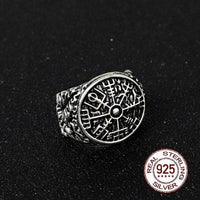 Wikinger Ring aus Sterling Silber 925 - Abblättern Vegvisir Wikinger Ring aus Sterling Silber 925 - Abblättern Vegvisir