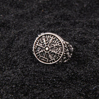 Wikinger Ring aus Sterling Silber 925 - Abblättern Vegvisir Wikinger Ring aus Sterling Silber 925 - Abblättern Vegvisir