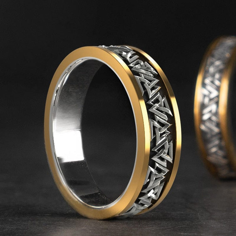 Wikinger Ring aus 925er Sterling Silber - Der Zyklus des Valknut Wikinger Ring aus 925er Sterling Silber - Der Zyklus des Valknut