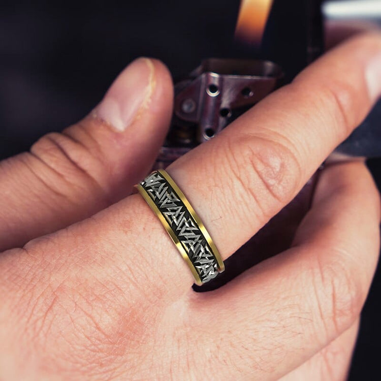Wikinger Ring aus 925er Sterling Silber - Der Zyklus des Valknut Wikinger Ring aus 925er Sterling Silber - Der Zyklus des Valknut