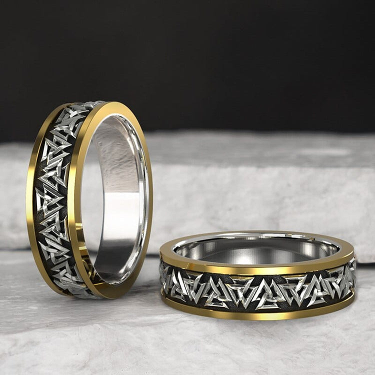 Wikinger Ring aus 925er Sterling Silber - Der Zyklus des Valknut Wikinger Ring aus 925er Sterling Silber - Der Zyklus des Valknut