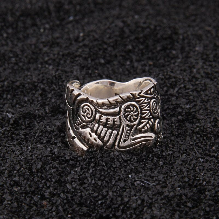 Wikinger Ring aus 925er Sterling Silber - Das Vollmondduell Wikinger Ring aus 925er Sterling Silber - Das Vollmondduell