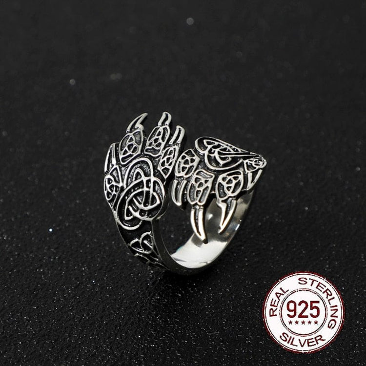 Wikinger Ring aus 925er Sterling Silber - Les Pattes de l'Ours Wikinger Ring aus 925er Sterling Silber - Les Pattes de l'Ours