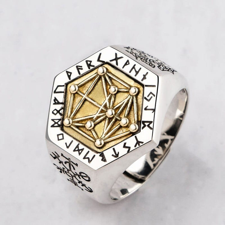 Wikinger Ring aus 925er Sterling Silber - Kabbalistisches Totem Wikinger Ring aus 925er Sterling Silber - Kabbalistisches Totem
