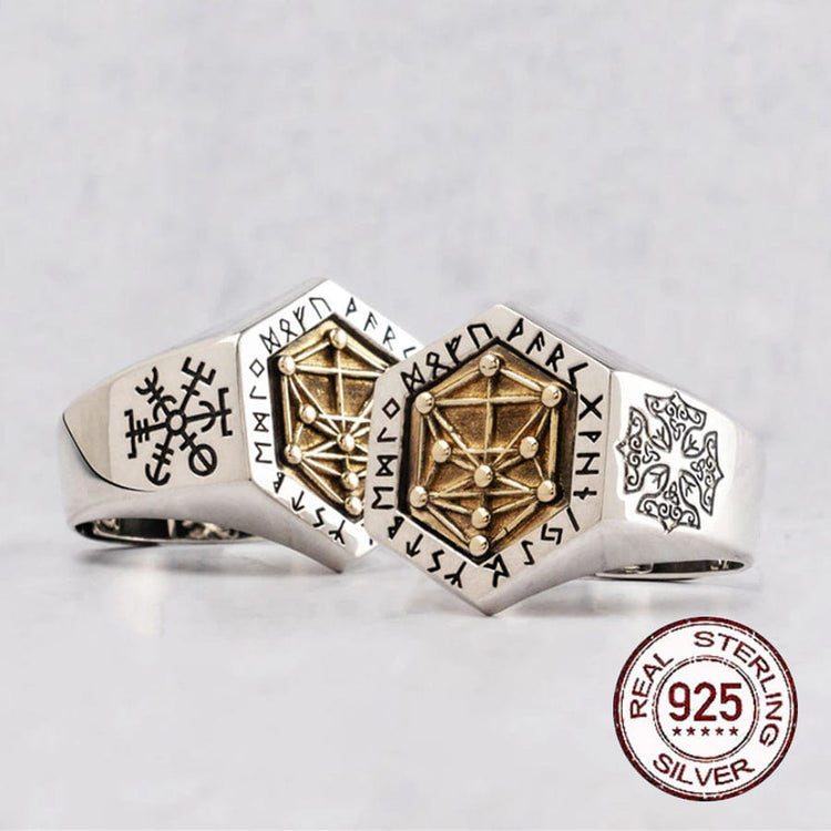 Wikinger Ring aus 925er Sterling Silber - Kabbalistisches Totem Wikinger Ring aus 925er Sterling Silber - Kabbalistisches Totem