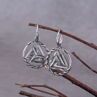 Valknut Ohrringe aus rostfreiem Stahl Valknut Ohrringe aus rostfreiem Stahl