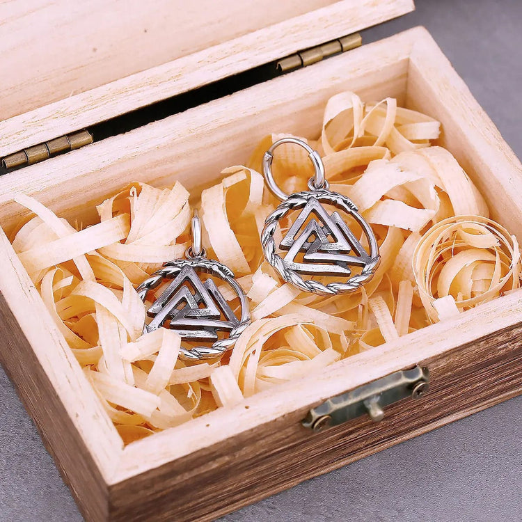 Valknut Ohrringe aus rostfreiem Stahl Valknut Ohrringe aus rostfreiem Stahl