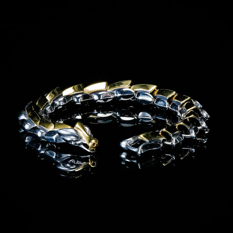 Schlangenarmband \"Zorn von Jörmungand\" - Gold / Silber Schlangenarmband \"Zorn von Jörmungand\" - Gold / Silber