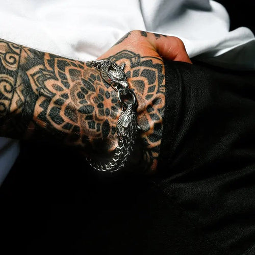 Bracelet Bracelet Viking Tête de Loup - Fenrir - Odins Hall