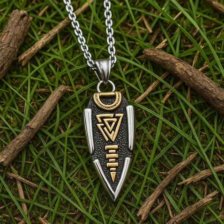 Odins Speer-Halskette - Valknut Odins Speer-Halskette - Valknut