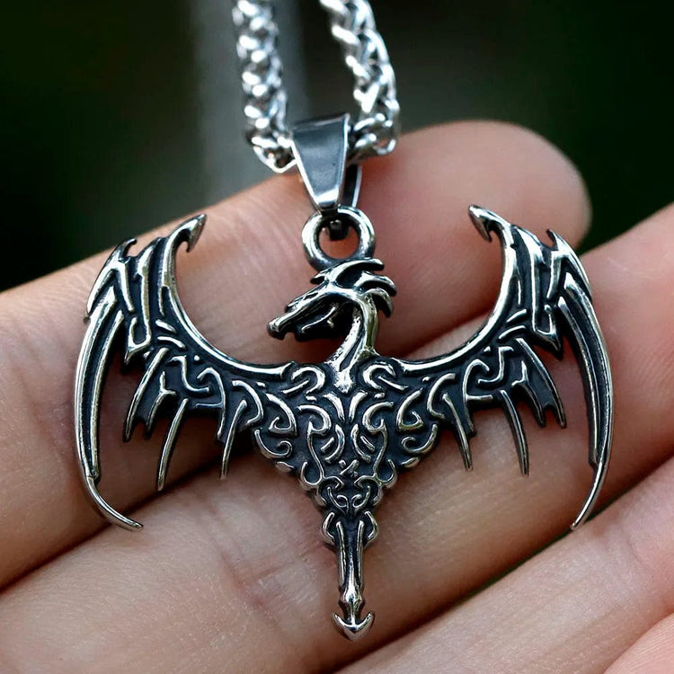 Halskette der große silberne Drache Halskette der große silberne Drache