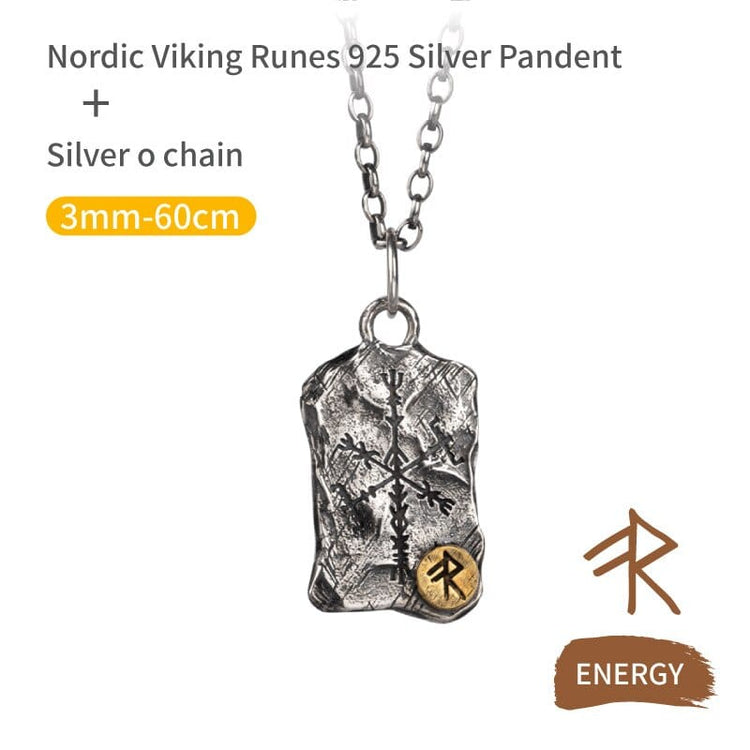 Wikingerkette aus 925er Sterlingsilber - Runenstele Wikingerkette aus 925er Sterlingsilber - Runenstele