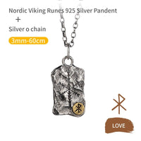 Wikingerkette aus 925er Sterlingsilber - Runenstele Wikingerkette aus 925er Sterlingsilber - Runenstele