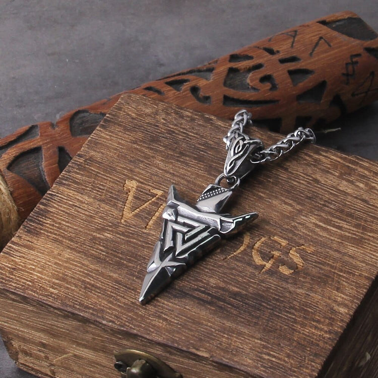 Wikingerkette \"Speer des Odin Halskette Valknut\" Wikingerkette \"Speer des Odin Halskette Valknut\"
