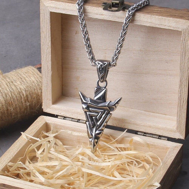 Wikingerkette \"Speer des Odin Halskette Valknut\" Wikingerkette \"Speer des Odin Halskette Valknut\"