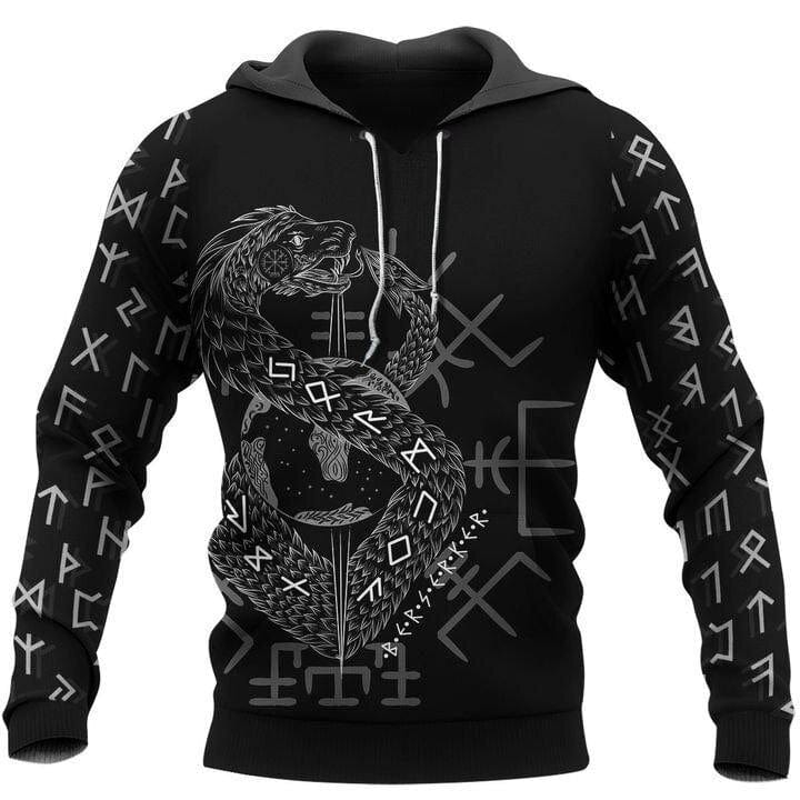 Viking Hoodie \"Hoodie Infinity Ouroboros und Vegvisir\" Viking Hoodie \"Hoodie Infinity Ouroboros und Vegvisir\"