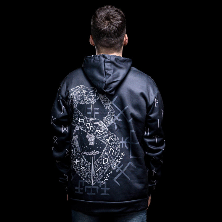 Viking Hoodie \"Hoodie Infinity Ouroboros und Vegvisir\" Viking Hoodie \"Hoodie Infinity Ouroboros und Vegvisir\"