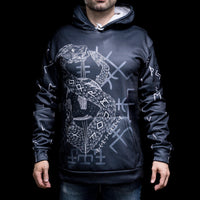 Viking Hoodie \"Hoodie Infinity Ouroboros und Vegvisir\" Viking Hoodie \"Hoodie Infinity Ouroboros und Vegvisir\"