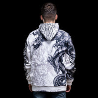 Wikinger-Hoodie \"Wütender Ouroboros - Kreis der Schlacht\". Wikinger-Hoodie \"Wütender Ouroboros - Kreis der Schlacht\".