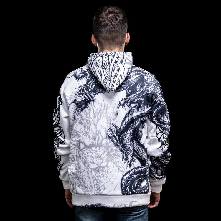 Wikinger-Hoodie \"Wütender Ouroboros - Kreis der Schlacht\". Wikinger-Hoodie \"Wütender Ouroboros - Kreis der Schlacht\".