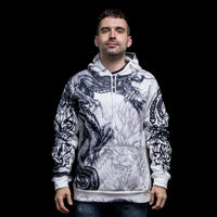 Wikinger-Hoodie \"Wütender Ouroboros - Kreis der Schlacht\". Wikinger-Hoodie \"Wütender Ouroboros - Kreis der Schlacht\".