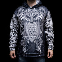 Wikinger-Hoodie \"Thors Epicenter - Macht des Donners\". Wikinger-Hoodie \"Thors Epicenter - Macht des Donners\".