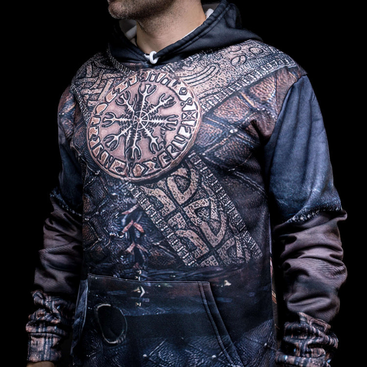 Wikinger Hoodie \"Vegvisir, der Kompass des Kriegers\" Wikinger Hoodie \"Vegvisir, der Kompass des Kriegers\"