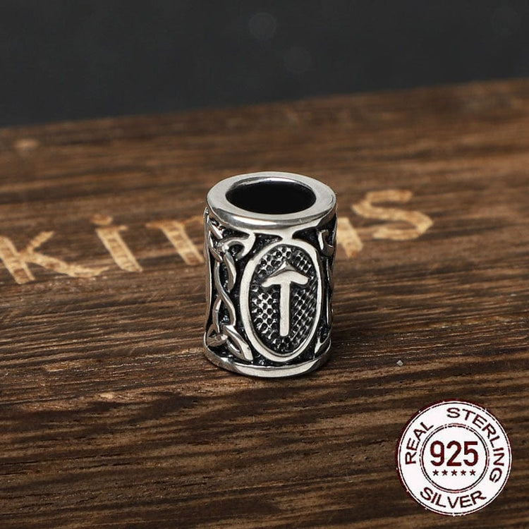 Wikingerbartperlen aus 925er Sterling Silber - Runenkollektion Wikingerbartperlen aus 925er Sterling Silber - Runenkollektion