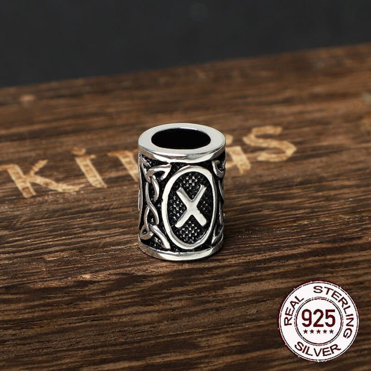 Wikingerbartperlen aus 925er Sterling Silber - Runenkollektion Wikingerbartperlen aus 925er Sterling Silber - Runenkollektion
