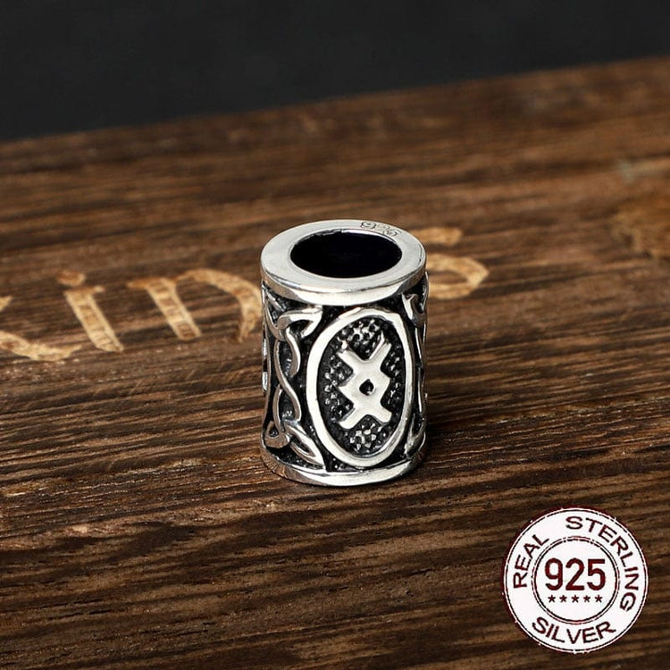 Wikingerbartperlen aus 925er Sterling Silber - Runenkollektion Wikingerbartperlen aus 925er Sterling Silber - Runenkollektion