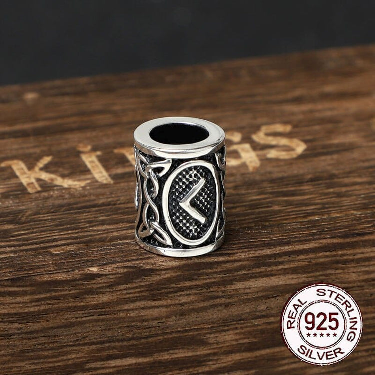Wikingerbartperlen aus 925er Sterling Silber - Runenkollektion Wikingerbartperlen aus 925er Sterling Silber - Runenkollektion