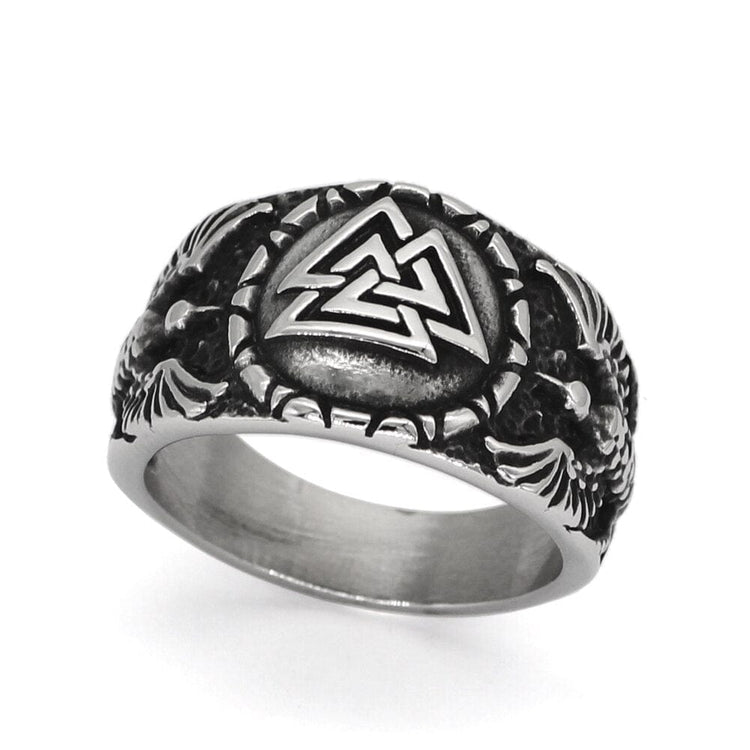 Ring Valknut, der von Odins Raben getragen wird Ring Valknut, der von Odins Raben getragen wird