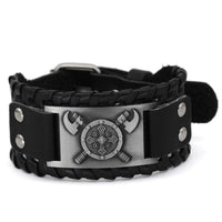 Wikinger-Schild-Armband aus Leder Wikinger-Schild-Armband aus Leder