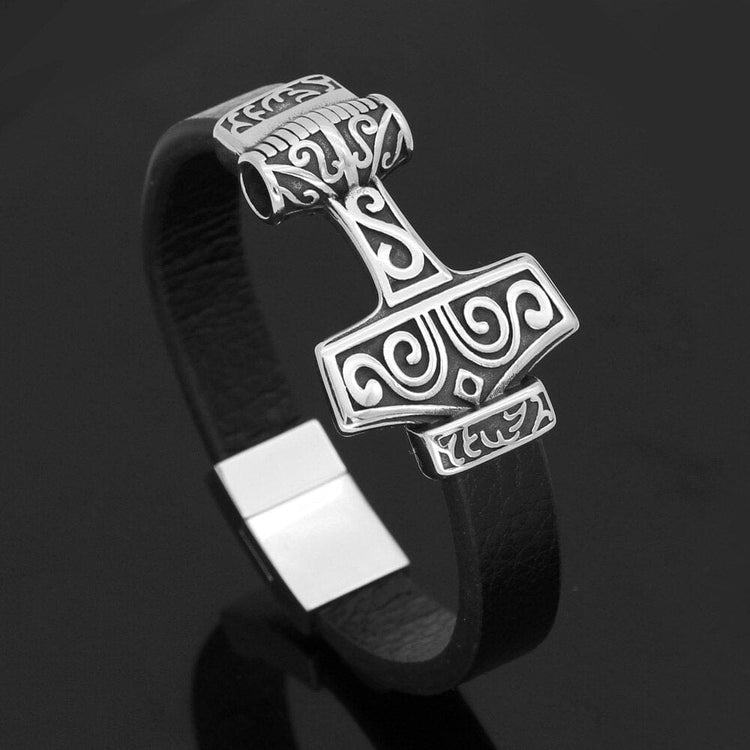 Thors Hammer Lederarmband - Mjolnir Thors Hammer Lederarmband - Mjolnir