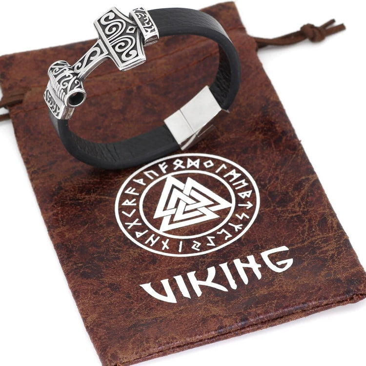 Thors Hammer Lederarmband - Mjolnir Thors Hammer Lederarmband - Mjolnir