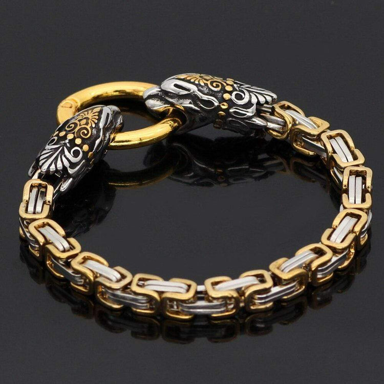 Schlangenkopf-Armband vergoldet | Edelstahl Schlangenkopf-Armband vergoldet | Edelstahl