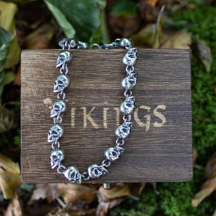 Wikinger-Ketten-Totenkopf-Armband Wikinger-Ketten-Totenkopf-Armband