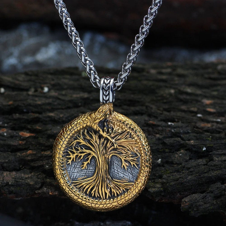 Halskette heiliger Baum von Yggdrasil mit Jörmungand Halskette heiliger Baum von Yggdrasil mit Jörmungand