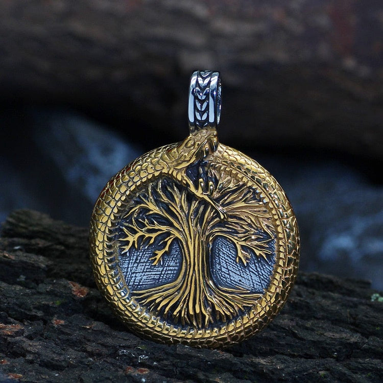 Halskette heiliger Baum von Yggdrasil mit Jörmungand Halskette heiliger Baum von Yggdrasil mit Jörmungand