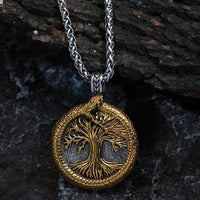 Halskette heiliger Baum von Yggdrasil mit Jörmungand Halskette heiliger Baum von Yggdrasil mit Jörmungand