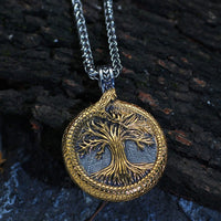 Halskette heiliger Baum von Yggdrasil mit Jörmungand Halskette heiliger Baum von Yggdrasil mit Jörmungand