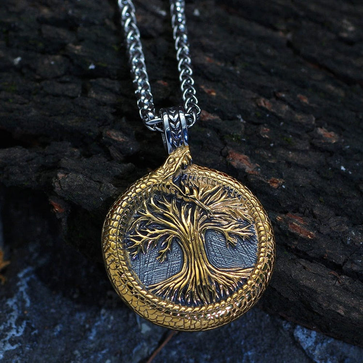 Halskette heiliger Baum von Yggdrasil mit Jörmungand Halskette heiliger Baum von Yggdrasil mit Jörmungand