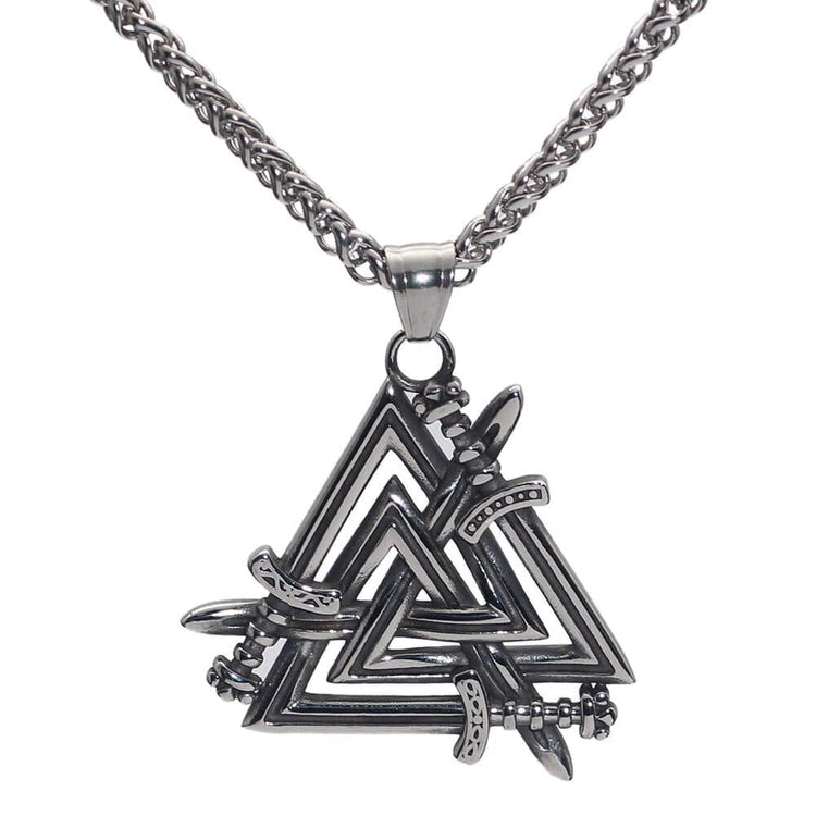Halskette Schwerter der gefallenen Helden - Valknut Halskette Schwerter der gefallenen Helden - Valknut