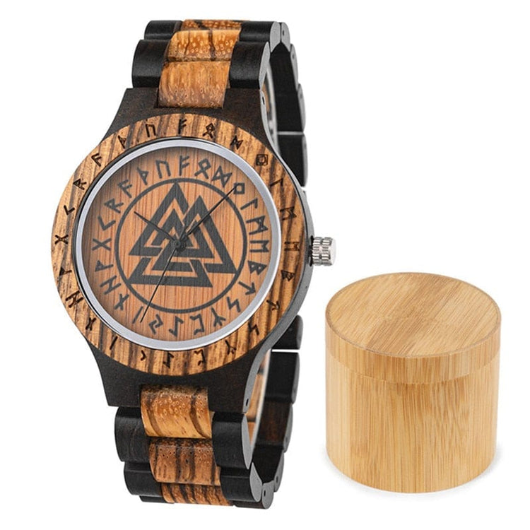 Uhr aus Holz Valknut - Odin's Hall Uhr aus Holz Valknut - Odin's Hall