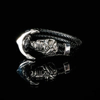 Wikinger-Totenkopf-Lederarmband Wikinger-Totenkopf-Lederarmband
