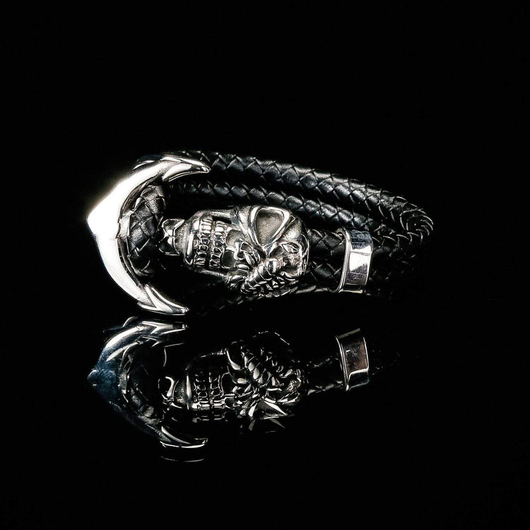 Wikinger-Totenkopf-Lederarmband Wikinger-Totenkopf-Lederarmband