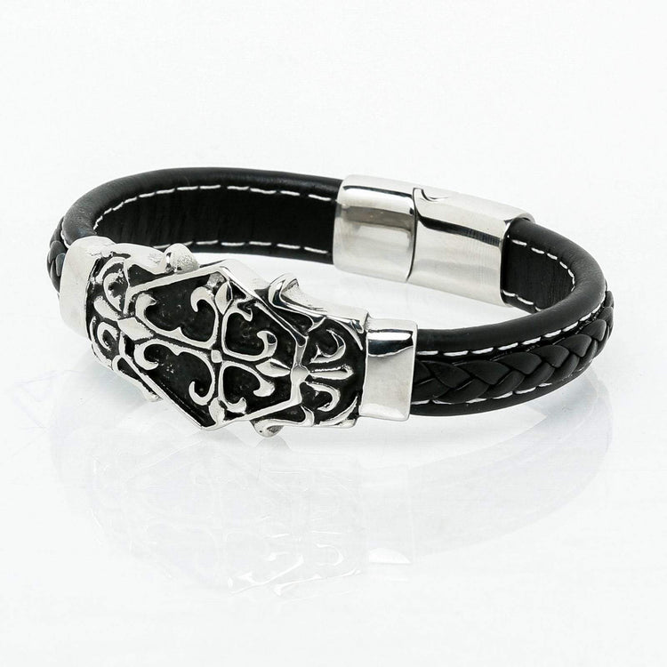 Wikingerarmband mit christlicher Gravur in Leder Wikingerarmband mit christlicher Gravur in Leder