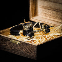 Wikinger-Armband Fenrirs Kopf in Leder Wikinger-Armband Fenrirs Kopf in Leder